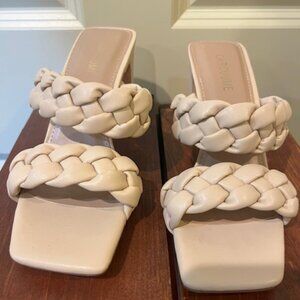 Carcuume Braided Heels - Womens Size 7- Cream
